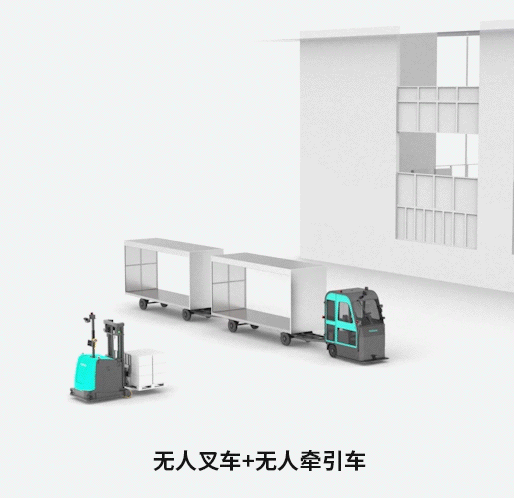 南宫NG28生物机器人无人叉车+无人牵引车